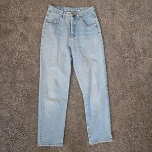 Women's Vintage 90s Meg Baggy Mom Fit Straight Relax High Rise Light Wash Jeans
